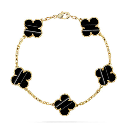 [Garvey]LUCKY CLOVER 5-MOTIF BRACELET - PULSE STONE COLLECTION