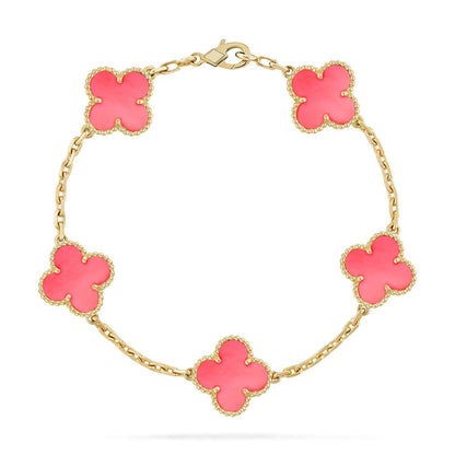 [Garvey ] CLOVER 5 MOTIFS  PINK MOP BRACELET COLLECTION
