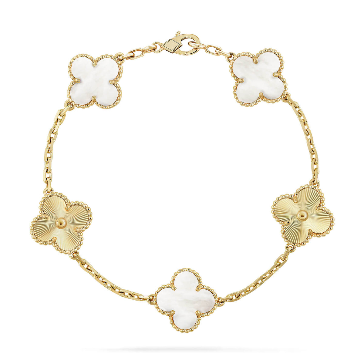 [Garvey ]CLOVER WHITE PEARL MOP 5 MOTIF BRACELET COLLECTION