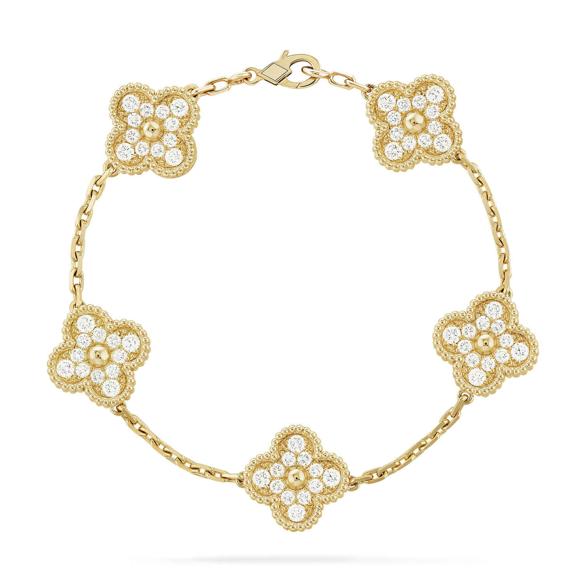 [Garvey ] CLOVER 5 MOTIF FULL DIAMOND BRACELET COLLECTION
