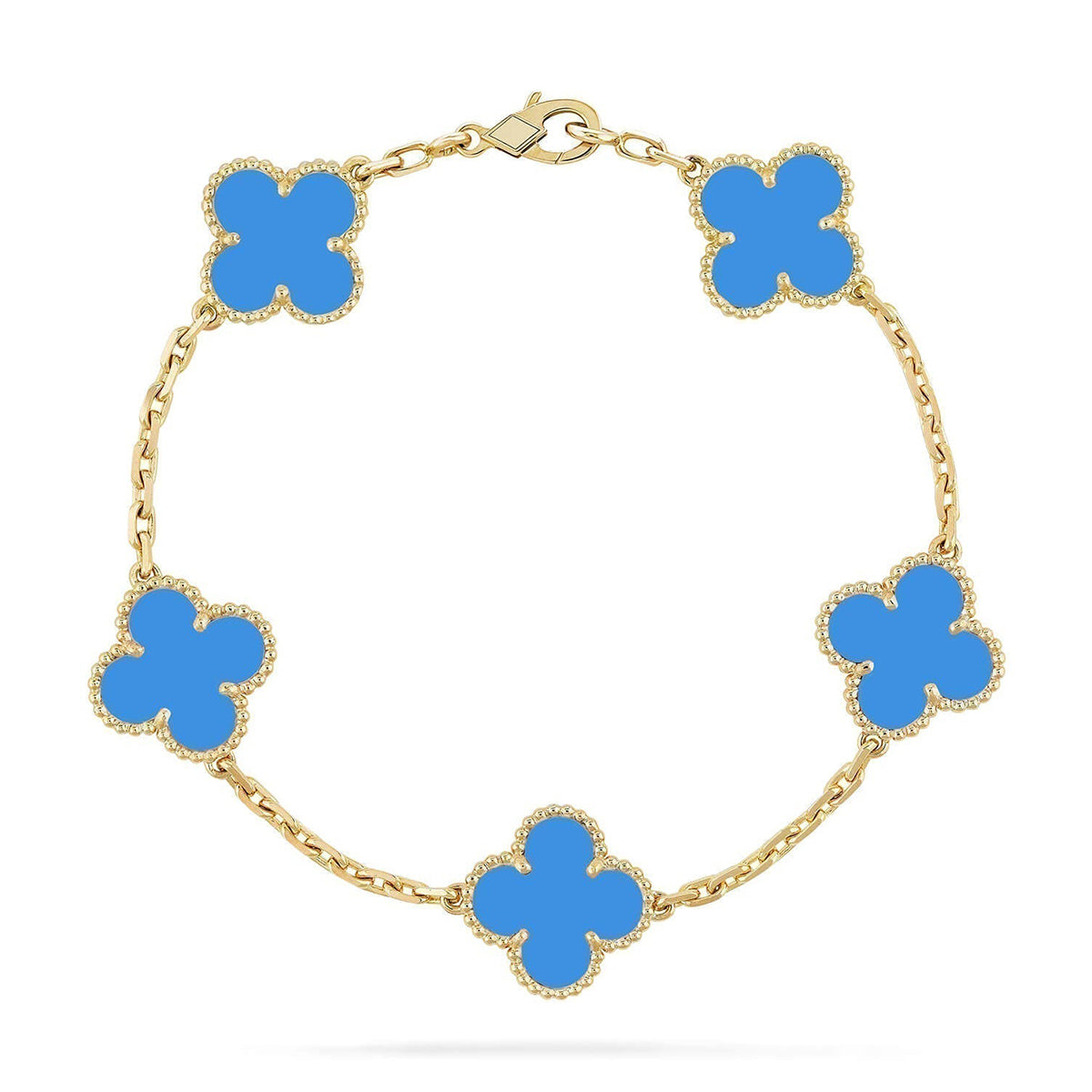 [Garvey ] CLOVER 5 MOTIF BLUE AGATE BRACELET COLLECTION