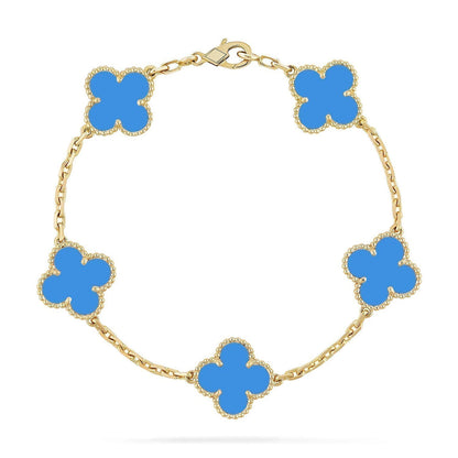 [Garvey ] CLOVER 5 MOTIF BLUE AGATE BRACELET COLLECTION