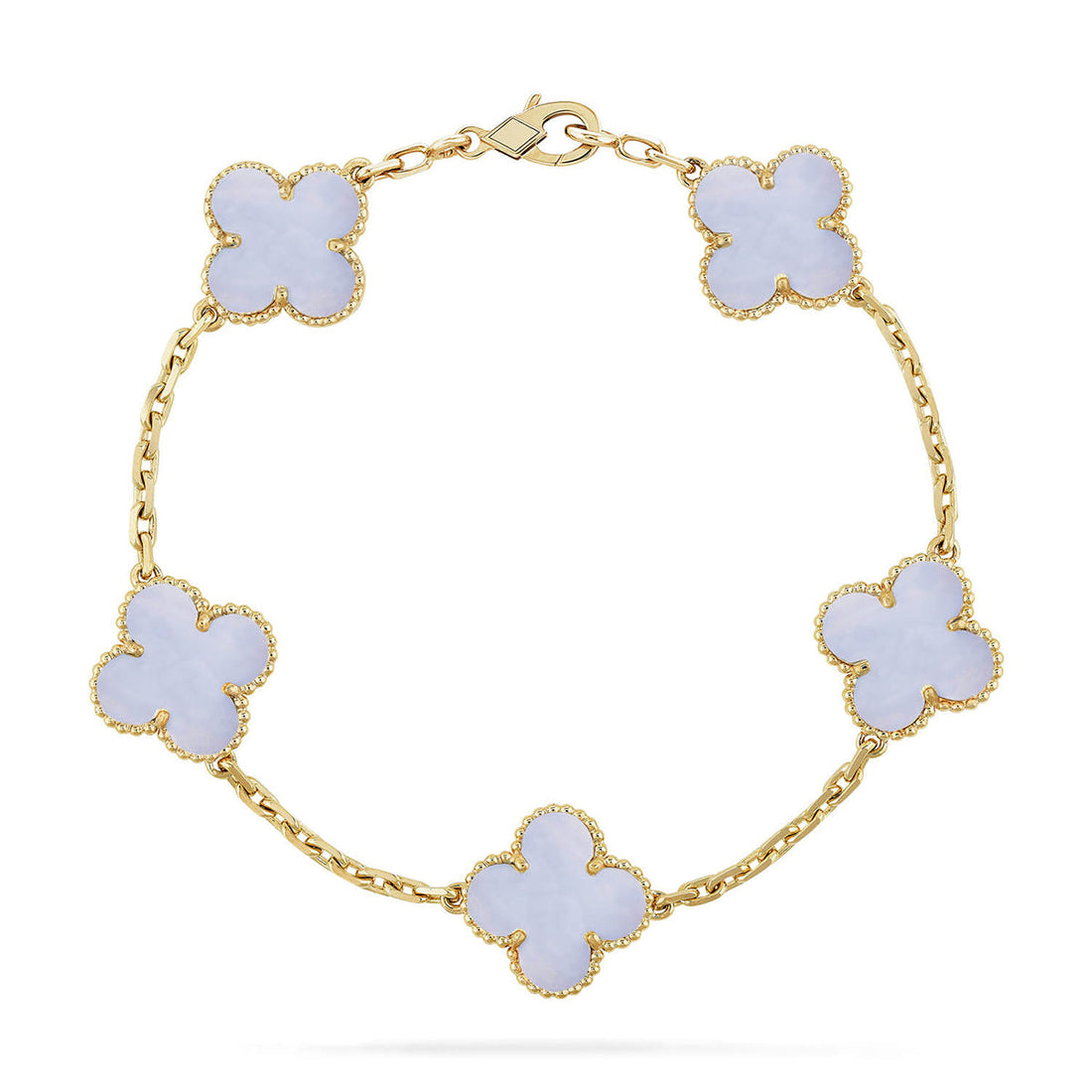 [Garvey ] CLOVER 5 MOTIF PURPLE CHALCEDONY BRACELET COLLECTION