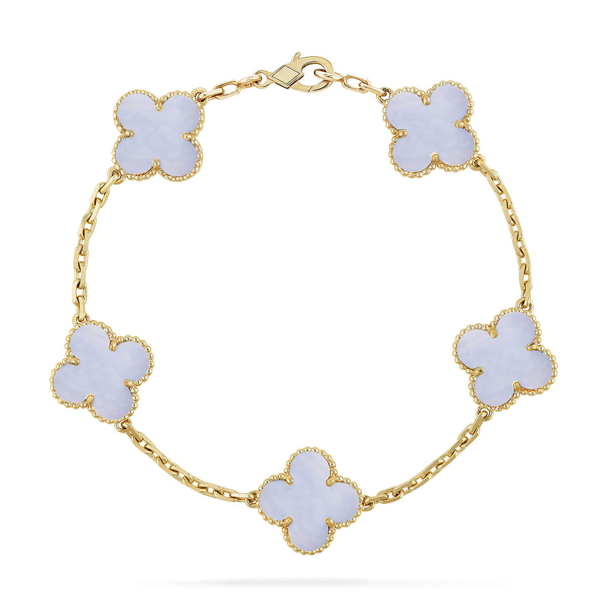[Garvey ] CLOVER 5 MOTIF PURPLE CHALCEDONY BRACELET COLLECTION