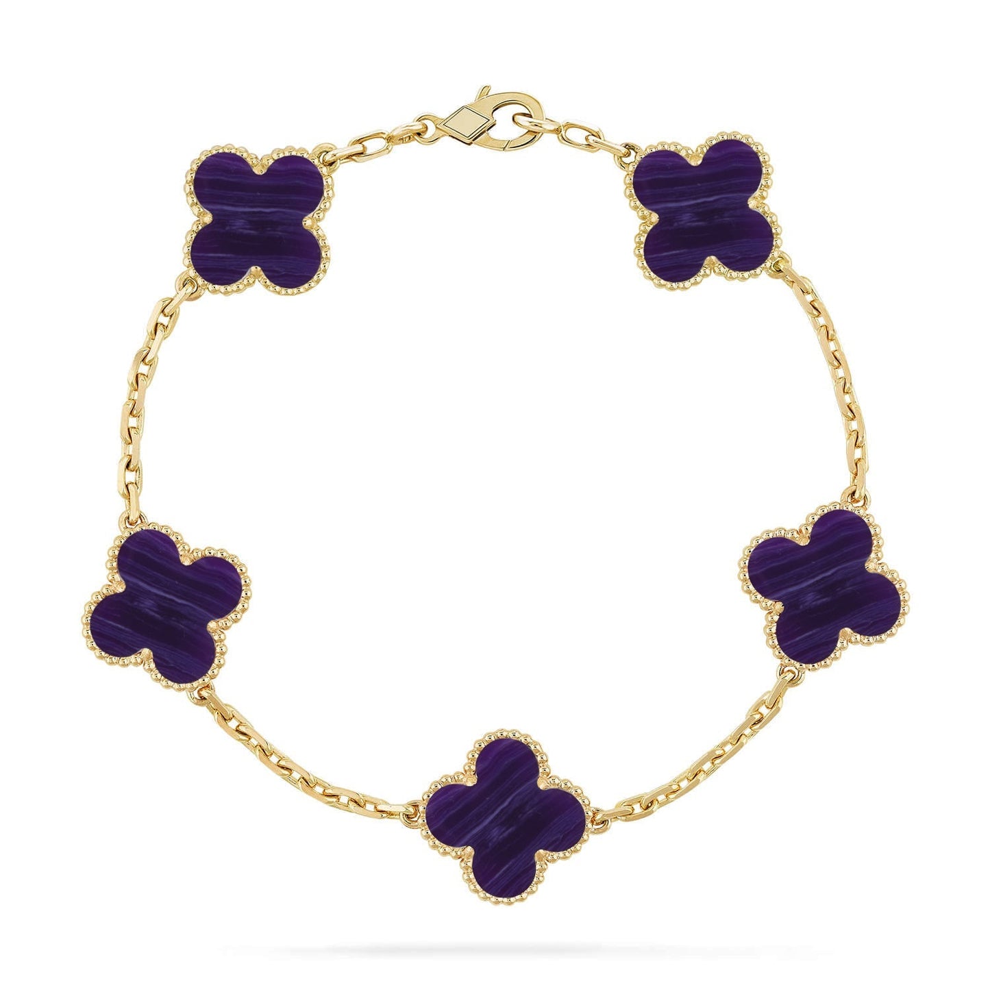 [Garvey]LUCKY CLOVER 5-MOTIF BRACELET - CHAROITE COLLECTION