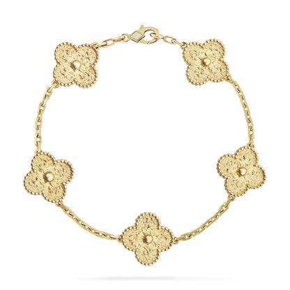 [Garvey]LUCKY CLOVER 5-MOTIF BRACELET - BRONZING