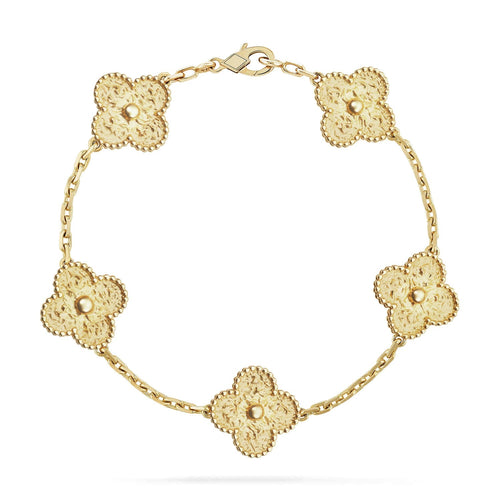 [Garvey]LUCKY CLOVER 5-MOTIF BRACELET - BRONZING