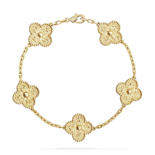 [Garvey]LUCKY CLOVER 5-MOTIF BRACELET - BRONZING