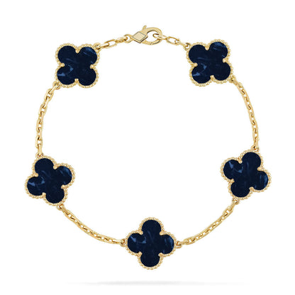 [Garvey]LUCKY CLOVER 5-MOTIF BRACELET - PIETERSITE COLLECTION