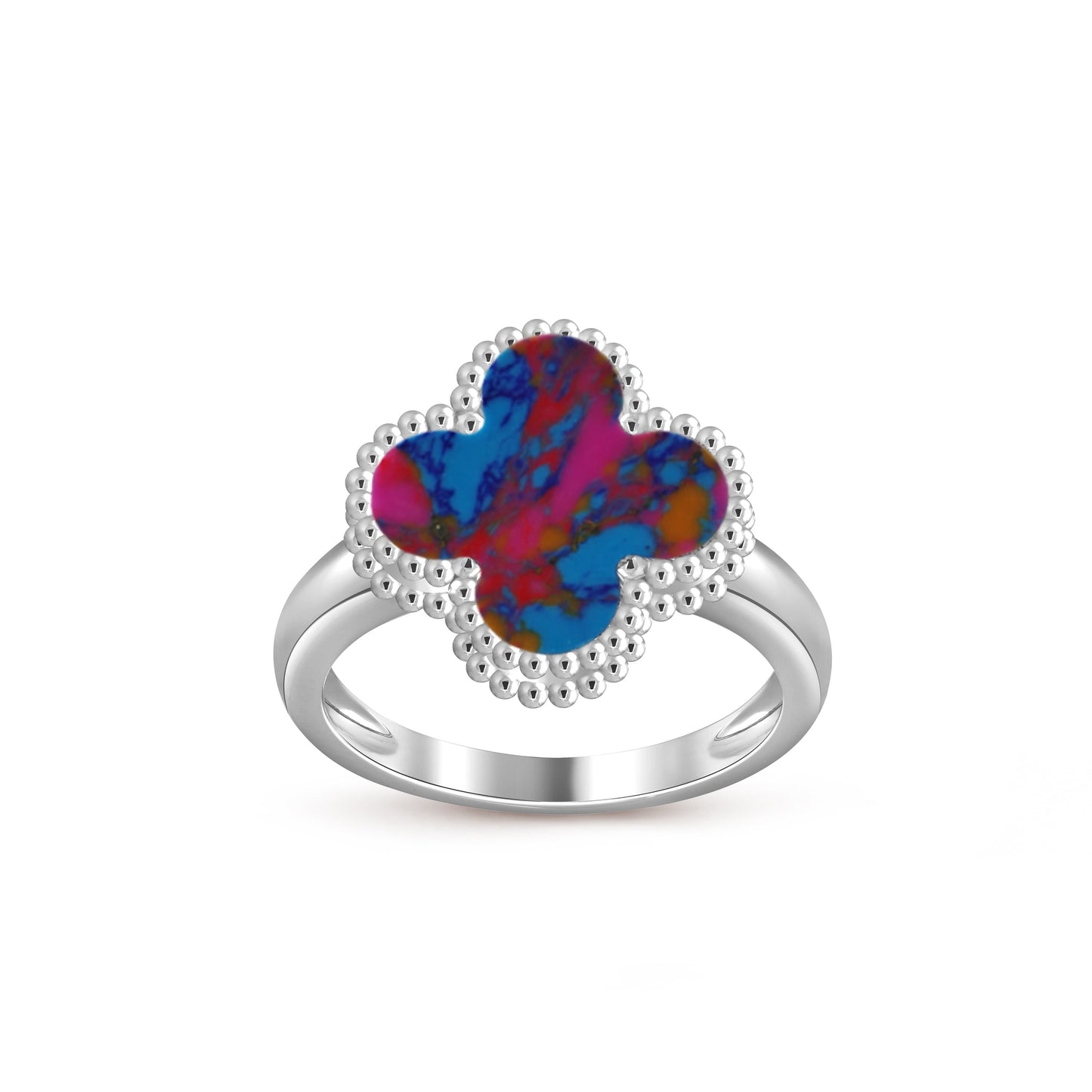 [Garvey]LUCKY CLOVER VINTAGE WHITE GOLD RING COLLECTION