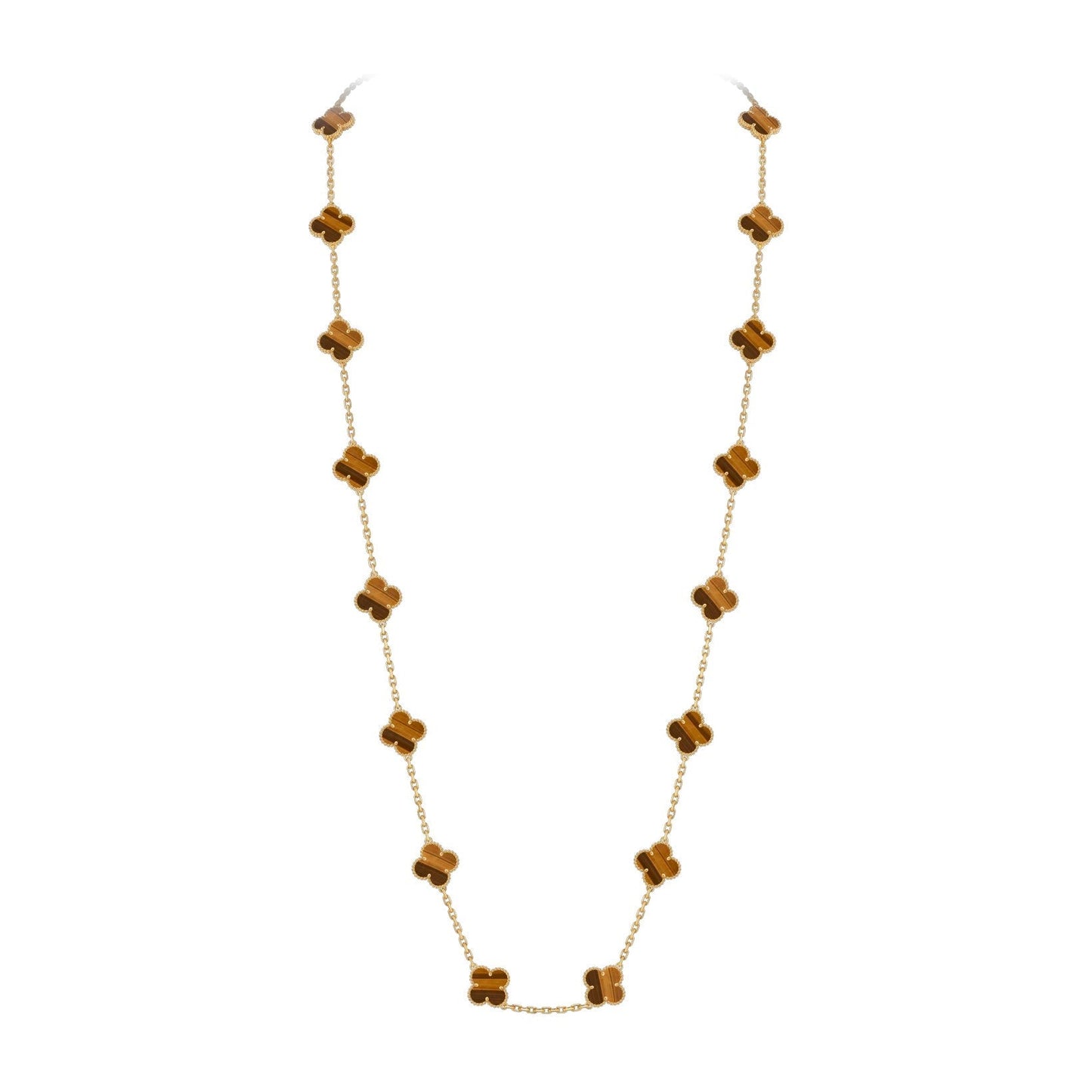 [Garvey]CLASSIC 20-MOTIF LUCKY CLOVER LONG NECKLACE GOLD COLLECTION