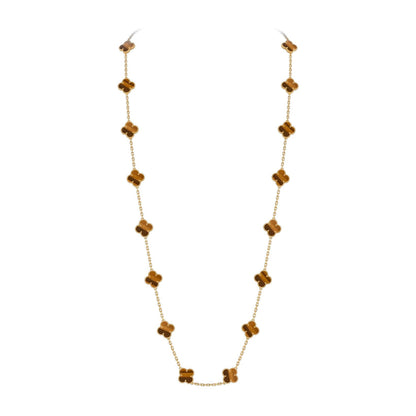 [Garvey]CLASSIC 20-MOTIF LUCKY CLOVER LONG NECKLACE GOLD COLLECTION