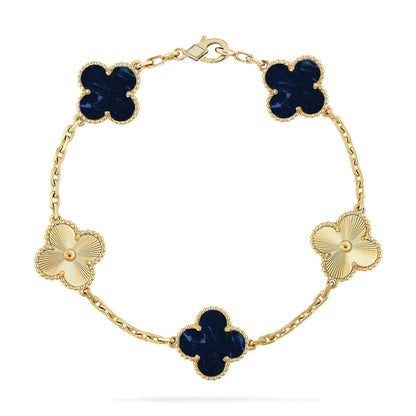 [Garvey]LUCKY CLOVER 5-MOTIF BRACELET - PIETERSITE COLLECTION