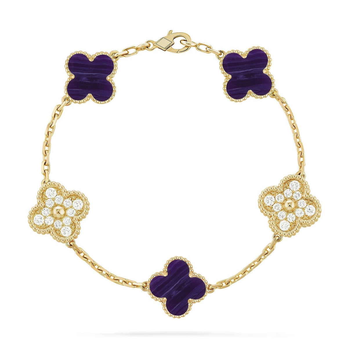 [Garvey ]CLOVER 5 MOTIF PURPLE STRIPES BRACELET COLLECTION