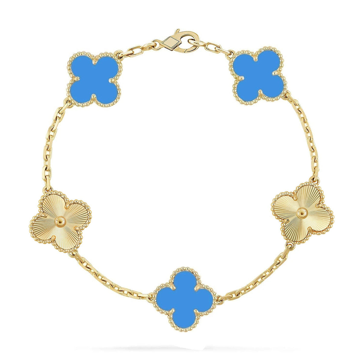 [Garvey ] CLOVER 5 MOTIF BLUE AGATE BRACELET COLLECTION