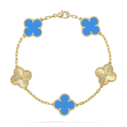 [Garvey ] CLOVER 5 MOTIF BLUE AGATE BRACELET COLLECTION