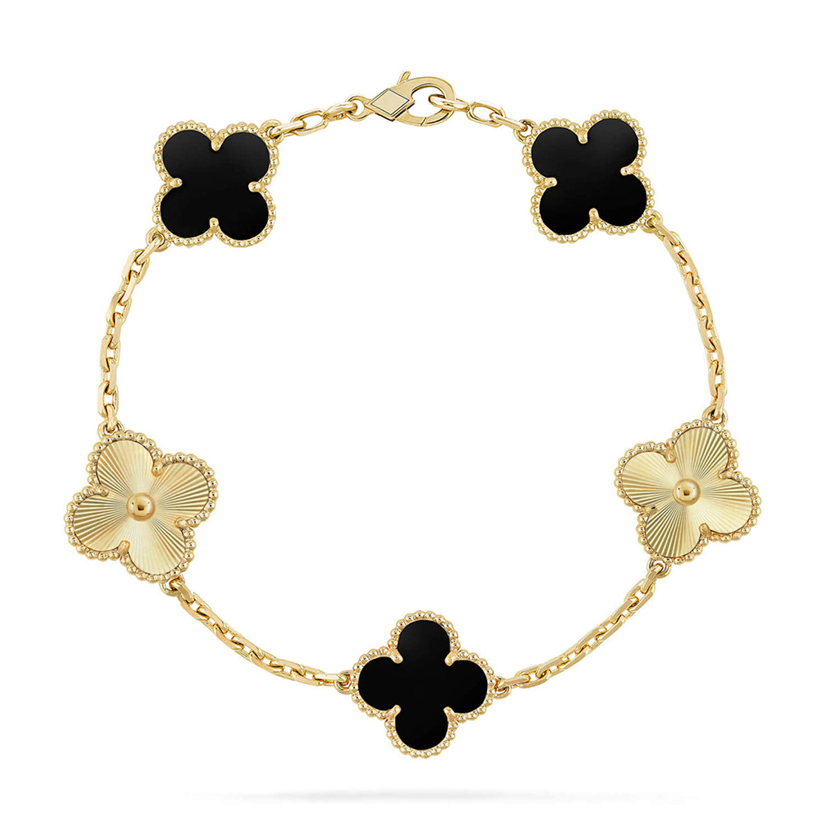 [Garvey ] CLOVER 5 MOTIF ONYXS BRACELET COLLECTION