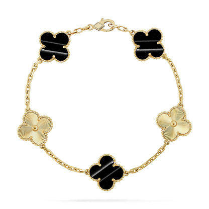[Garvey]LUCKY CLOVER 5-MOTIF BRACELET - PULSE STONE COLLECTION
