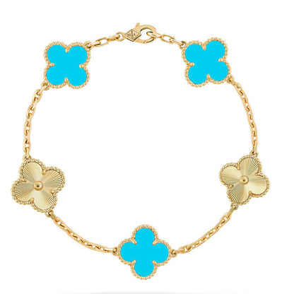 [Garvey ] CLOVER 5 MOTIF TURQUOISE BRACELET COLLECTION