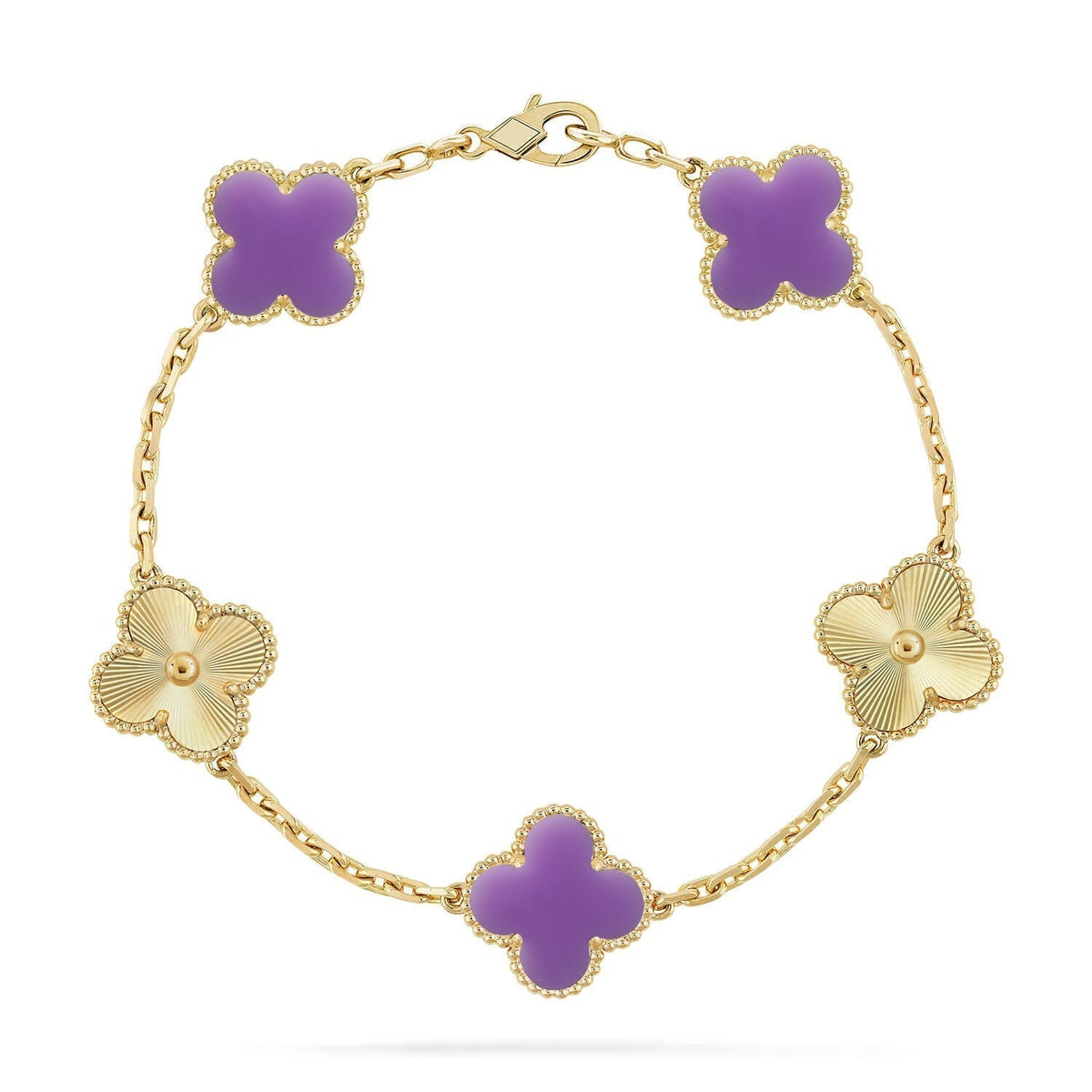 [Garvey ]CLOVER 5 MOTIF LIGHT PURPLE BRACELET COLLECTION