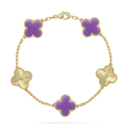[Garvey ]CLOVER 5 MOTIF LIGHT PURPLE BRACELET COLLECTION