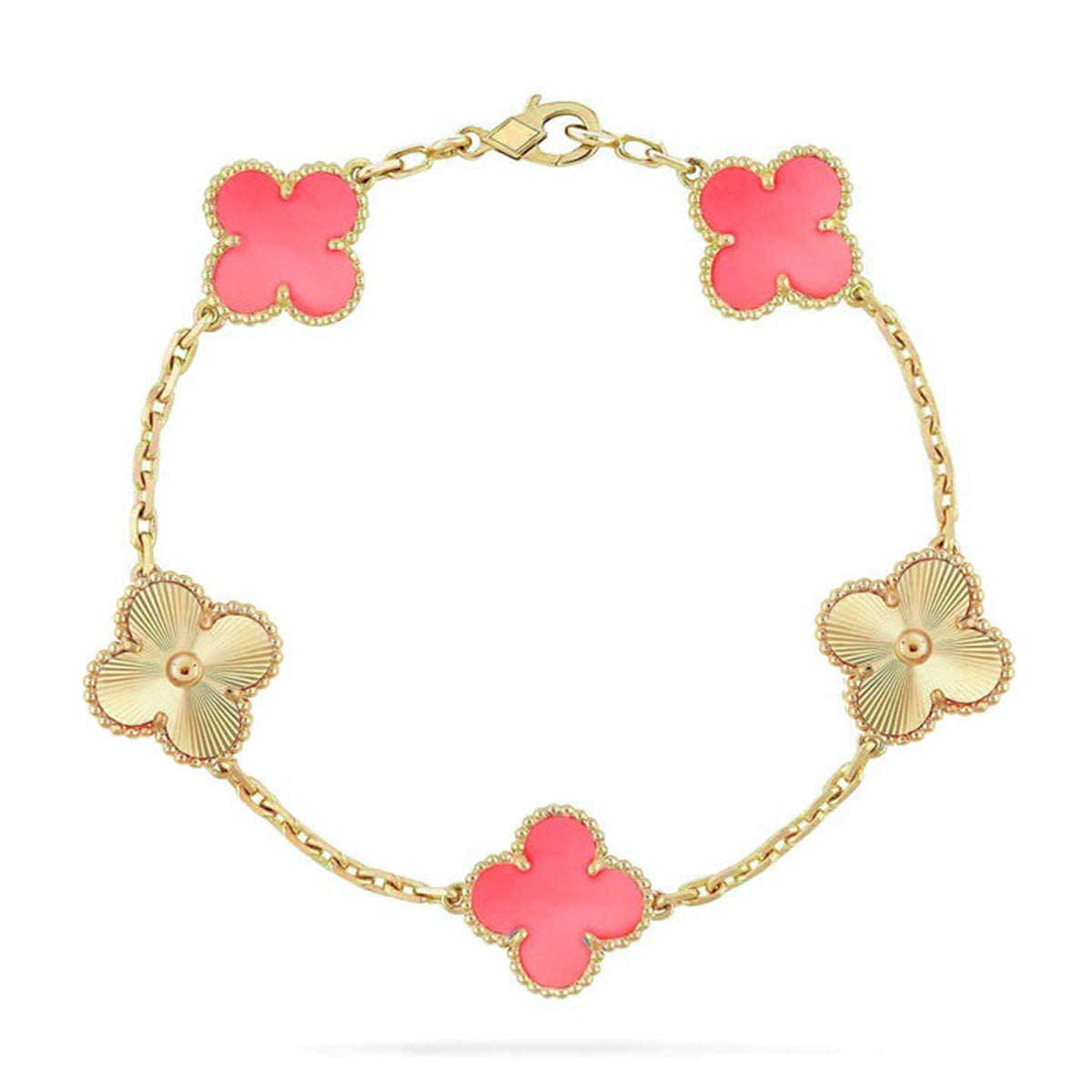 [Garvey ] CLOVER 5 MOTIFS  PINK MOP BRACELET COLLECTION
