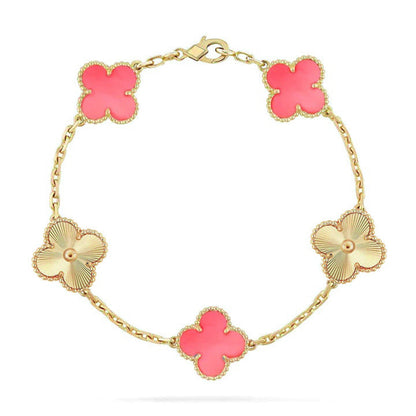 [Garvey ] CLOVER 5 MOTIFS  PINK MOP BRACELET COLLECTION
