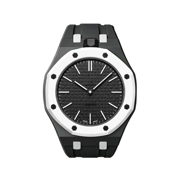 Oak Pop Exclusive Black And White Silicone Strap