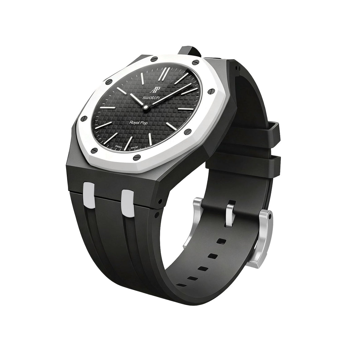 Oak Pop Exclusive Black And White Silicone Strap