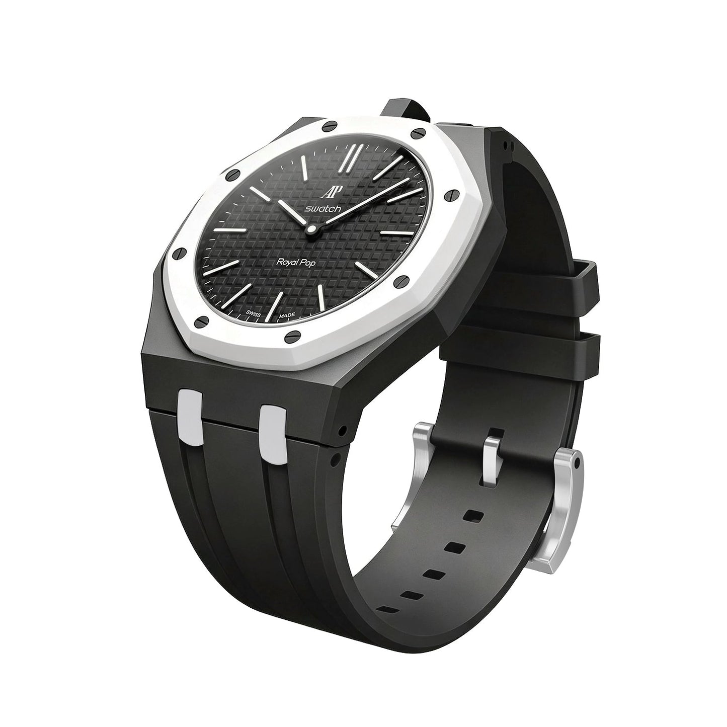 [Garvey]OAK POP EXCLUSIVE BLACK AND WHITE SILICONE STRAP
