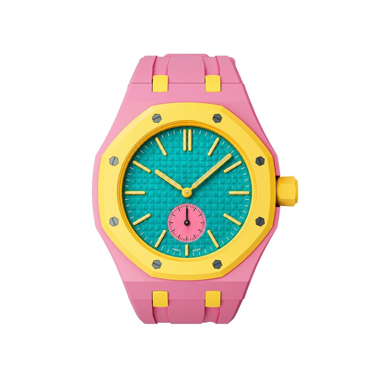 [Garvey]OAK POP EXCLUSIVE PINK AND YELLOW SILICONE STRAP