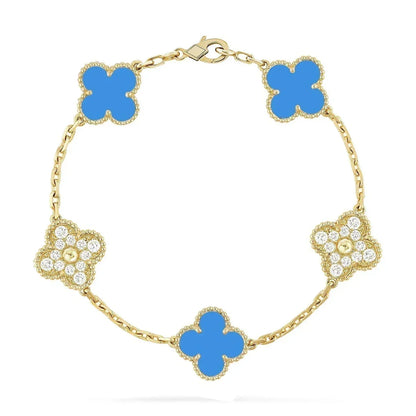[Garvey ] CLOVER 5 MOTIF BLUE AGATE BRACELET COLLECTION