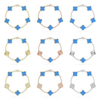 [Garvey ] CLOVER 5 MOTIF BLUE AGATE BRACELET COLLECTION