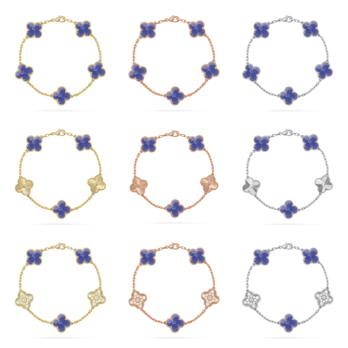 [Garvey ]CLOVER 5 MOTIF BLUE VEINS BRACELET COLLECTION