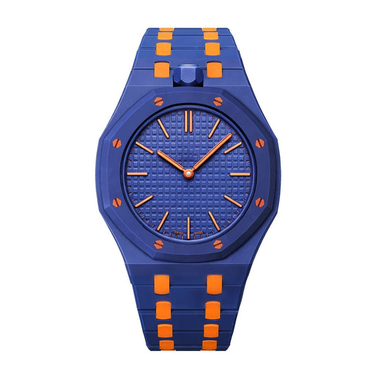 [Garvey]OAK POP EXCLUSIVE DARK BLUE AND ORANGE BIOCERAMIC STRAP