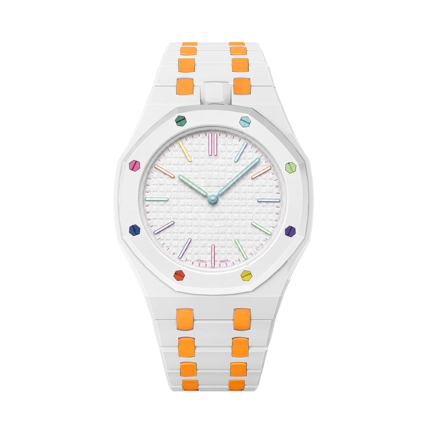 [Garvey]OAK POP EXCLUSIVE WHITE AND ORANGE BIOCERAMIC STRAP