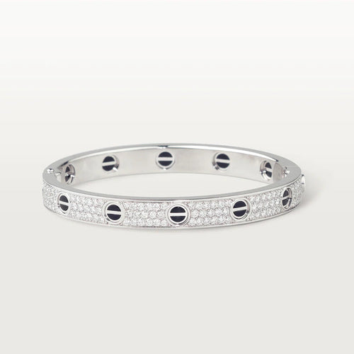 [Garvey ]LOVE BRACELET 6.1MM DIAMOND-PAVED CERAMIC
