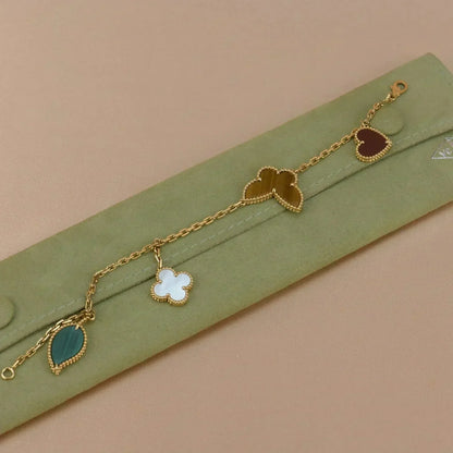 [Garvey ]LUCKY SPRING 5 MOTIF GOLD BRACELET