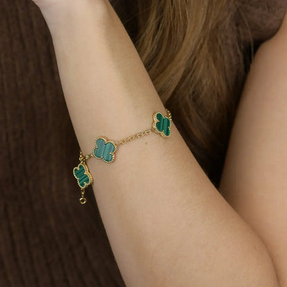 [Garvey ] CLOVER 5 MOTIF MALACHITE BRACELET COLLECTION