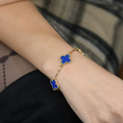 [Garvey ] CLOVER 5 MOTIF BLUE AGATE BRACELET COLLECTION