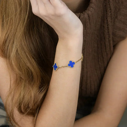 [Garvey ] CLOVER 5 MOTIF BLUE AGATE BRACELET COLLECTION