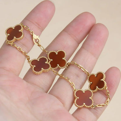 [Garvey ] CLOVER 5 MOTIF RED CORNELIAN BRACELET COLLECTION