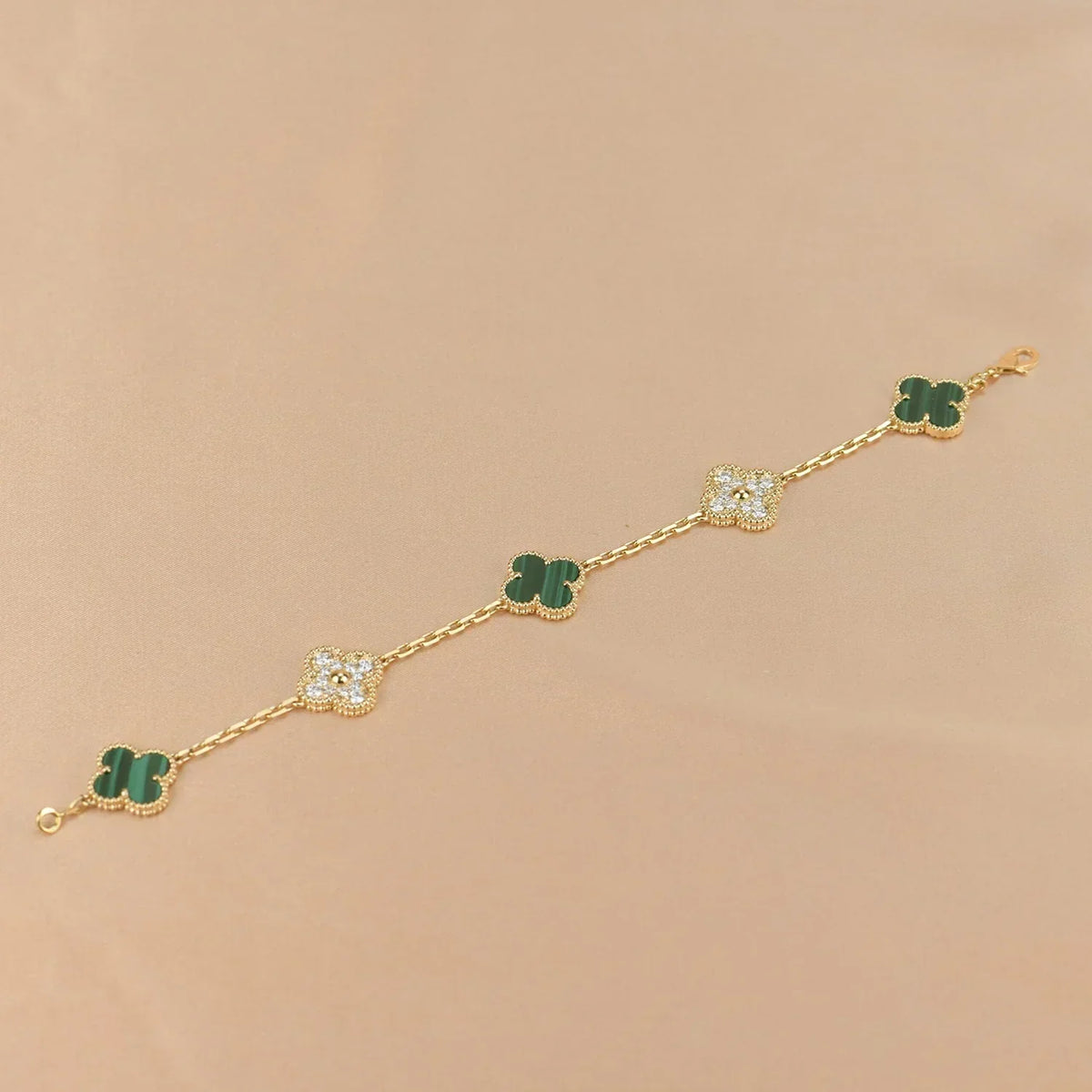 [Garvey ] CLOVER 5 MOTIF MALACHITE BRACELET COLLECTION