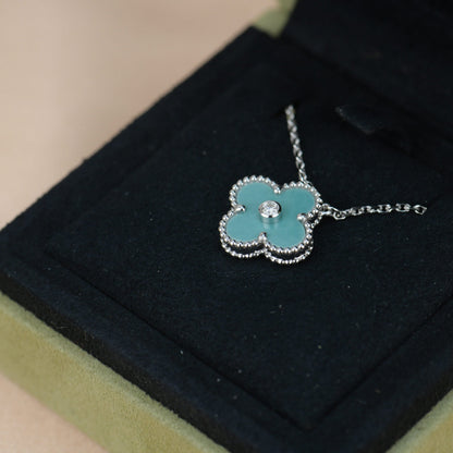 [Garvey ]CLOVER 15MM DIAMOND SVRES PORCELAIN  NECKLACE SILVER