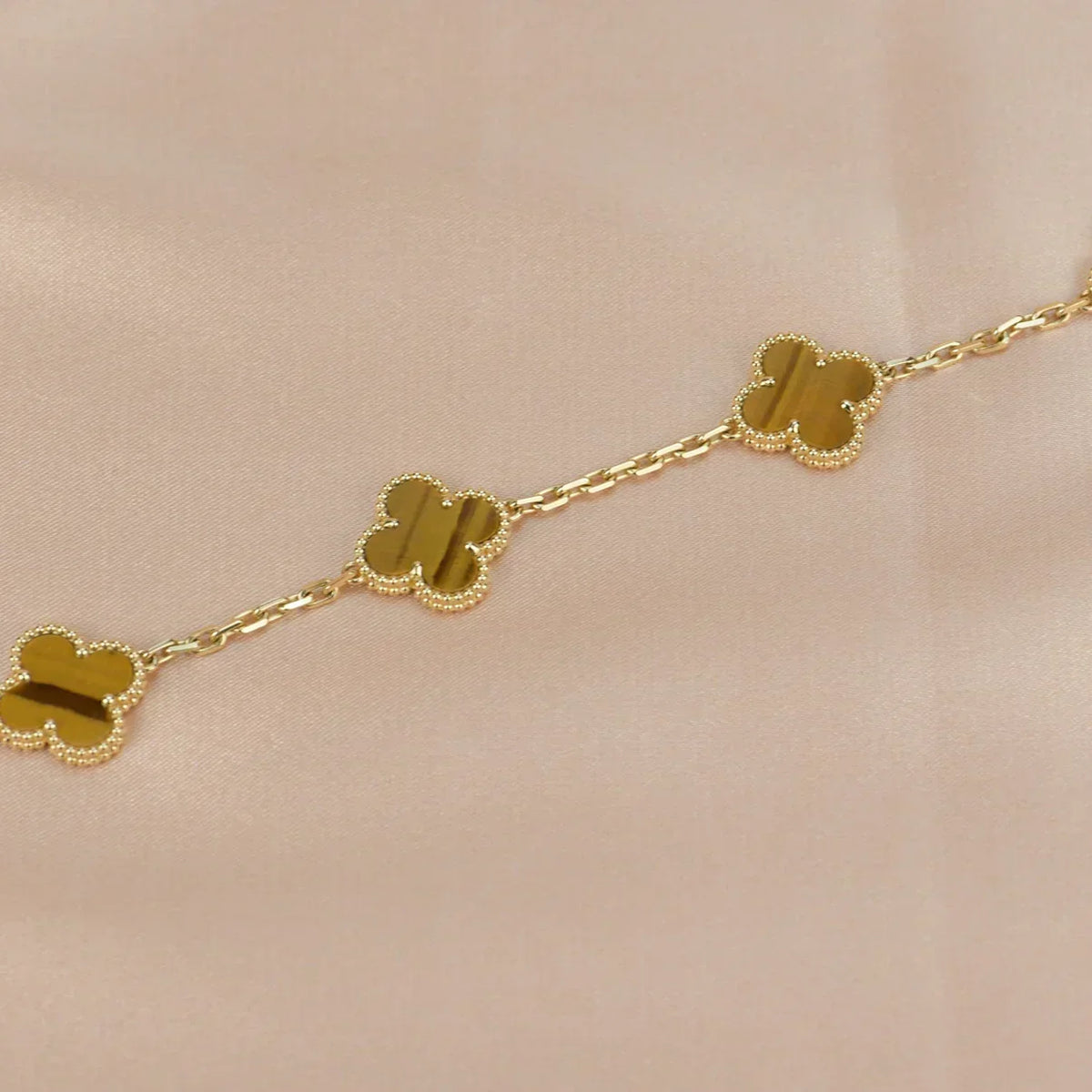 [Garvey ] CLOVER 5 MOTIFS TIGER EYE BRACELET COLLECTION