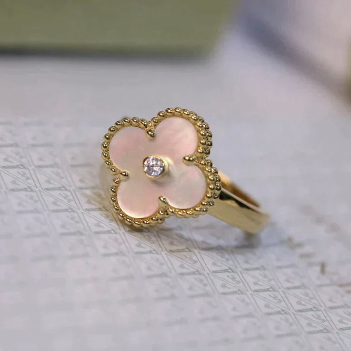 [Garvey ]CLOVER PINK MOP RING GOLD DIAMOND