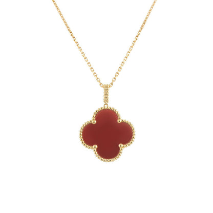 [Garvey ]CLOVER 25MM NECKLACE GOLD CARNELIAN