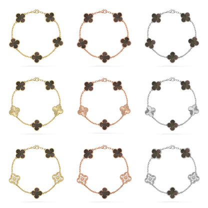 [Garvey ] CLOVER 5 MOTIF GRAY MOP BRACELET COLLECTION