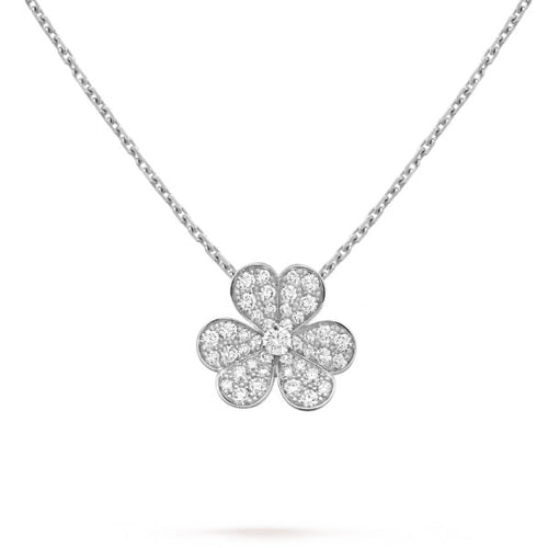 [Garvey ]CLOVER DIAMOND NECKLACE SILVER