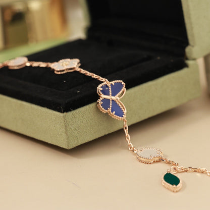 [Garvey]SPRING ENCHANTMENT BUTTERFLY & FLORAL CHARM BRACELET